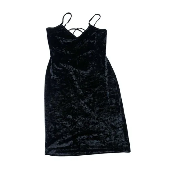 white christmas dresses Nakd Plunge V-Neck Chiffon Dress Black XX-Large-42 main image 1